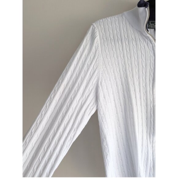 Vintage Lauren Ralph Lauren Ribbed full zip Sweater - Picture 2 of 7